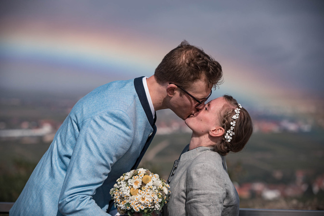 Hochzeitsfotos mit Regenbogen